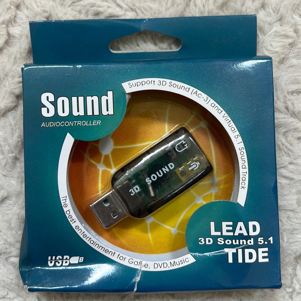 USB Sound audio controller 5.1 sound track card Comodow, New in box